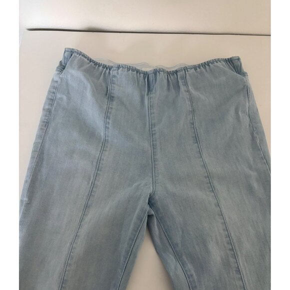 Ashley Mason Jeans 11 Blue Y2K Flare Light Wash High Rise Raw Hem Boho Soft Girl - Picture 15 of 15